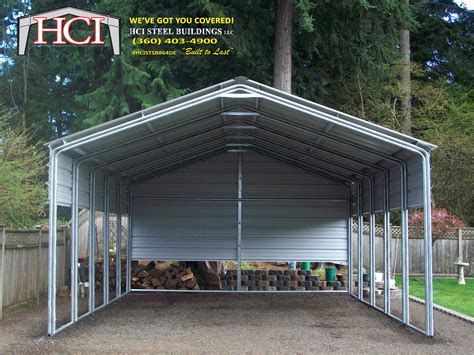 metal carports built on site